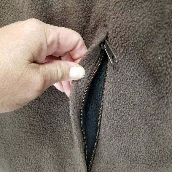Columbia Jacket Womens Large Brown Fleece Long Sleeve Full Zip - Picture 3 of 10